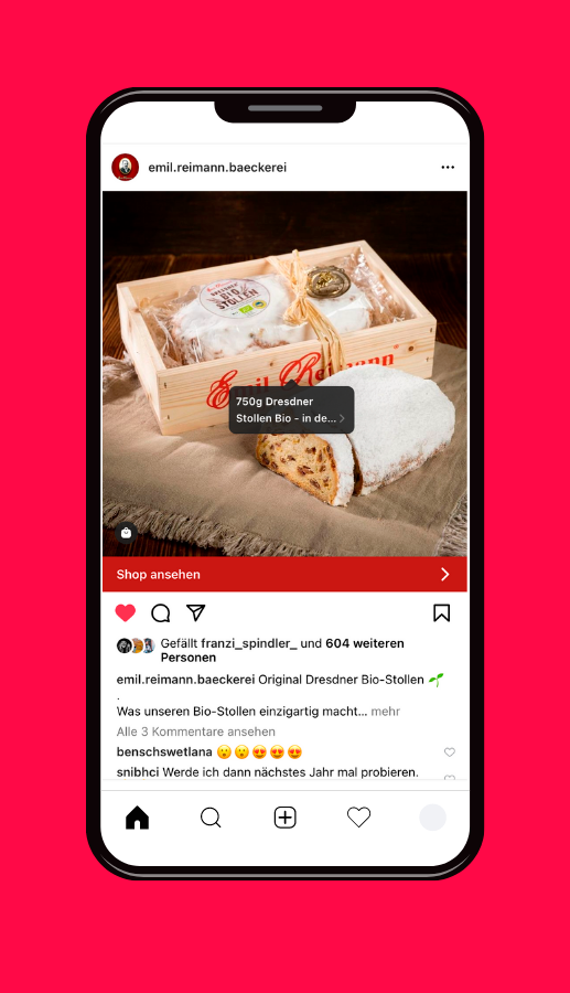 Social Commerce auf Instagram am Beispiel eines Shoppable Posts.