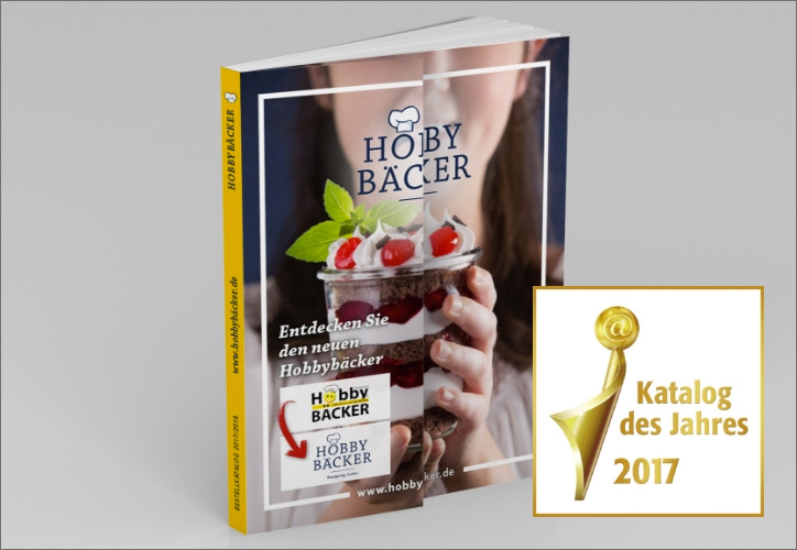 Der Hobbybäcker 2017 und das Logo des Katalog des Jahres Award